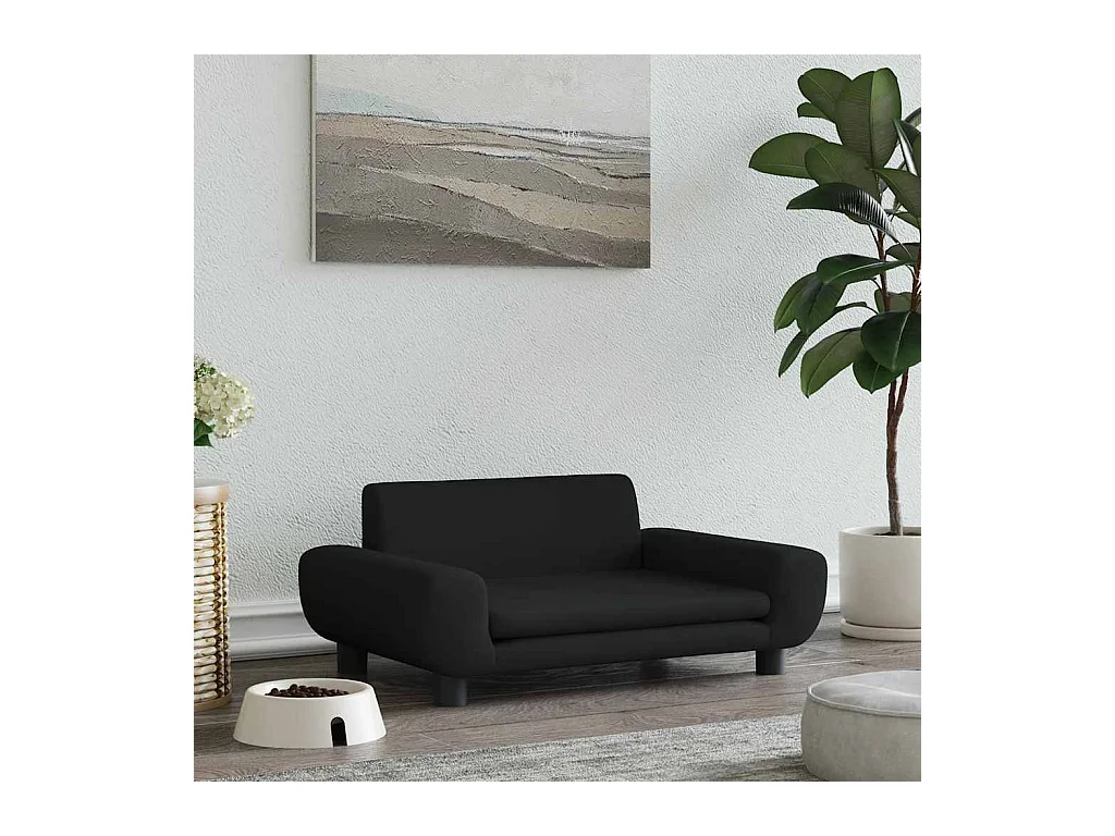 Cama para cães 70x45x33 cm veludo preto