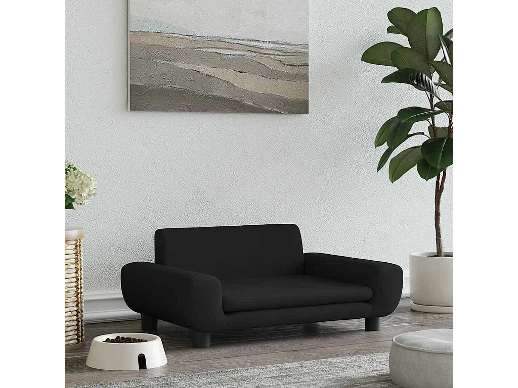 Cama para cães 70x45x33 cm veludo preto