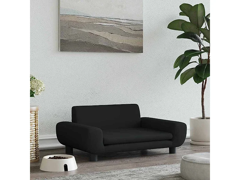 Lit pour chien noir 70x45x33 cm velours