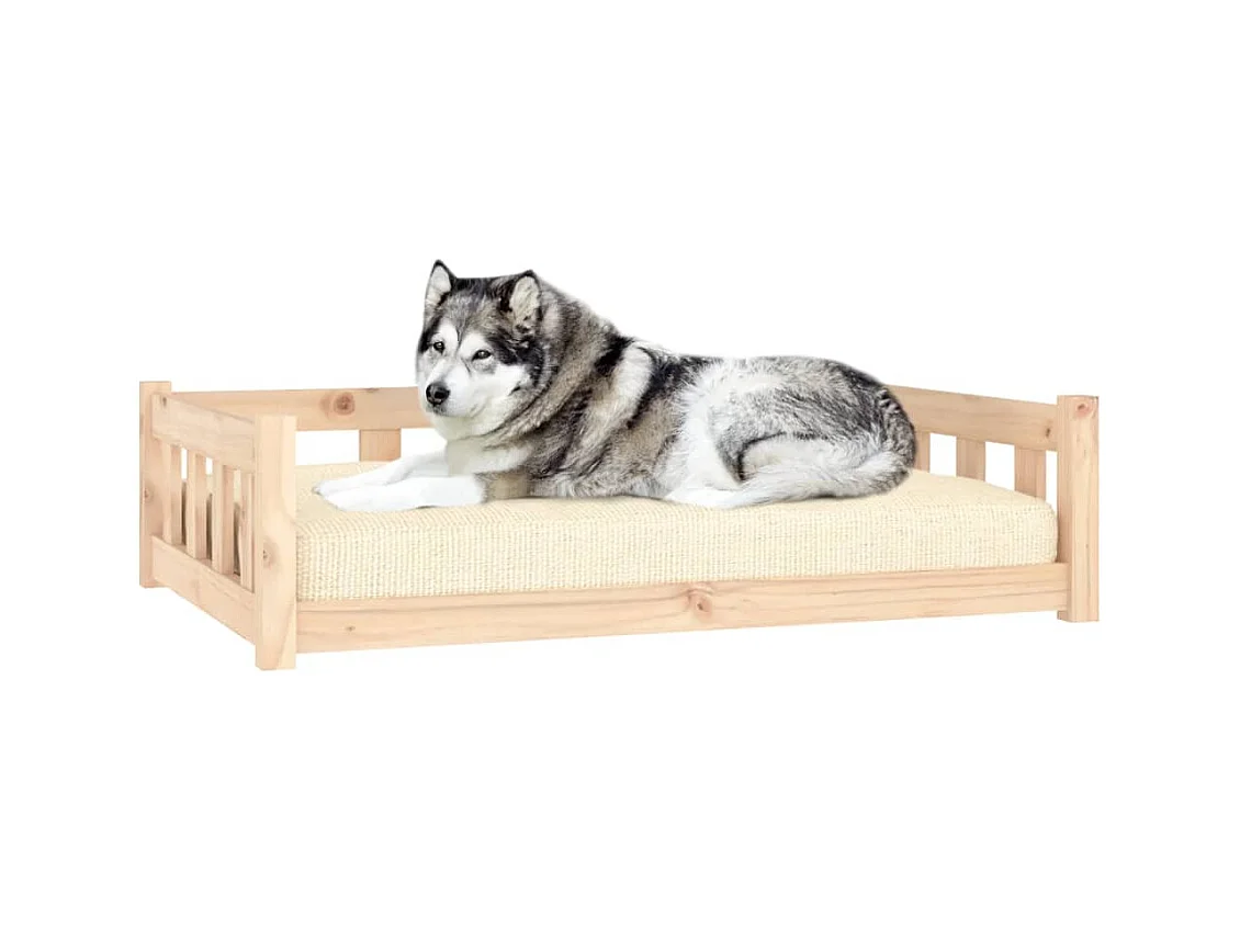 Cama para perros madera maciza de pino 105,5x75,5x28 cm