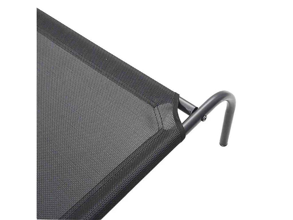 Cama elevada para perros  negra 150x90x20 cm textilene y acero