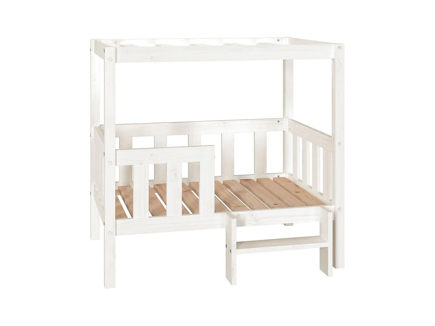 Cama para cães 95,5x73,5x90 cm madeira de pinho maciça branco