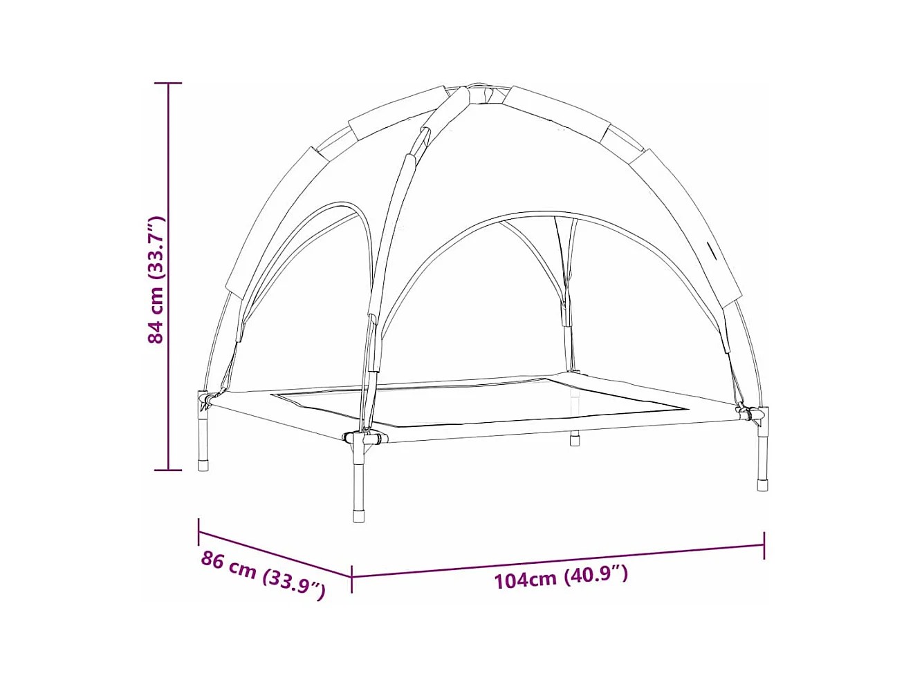 Cama para Cachorro Castanho xl Aço