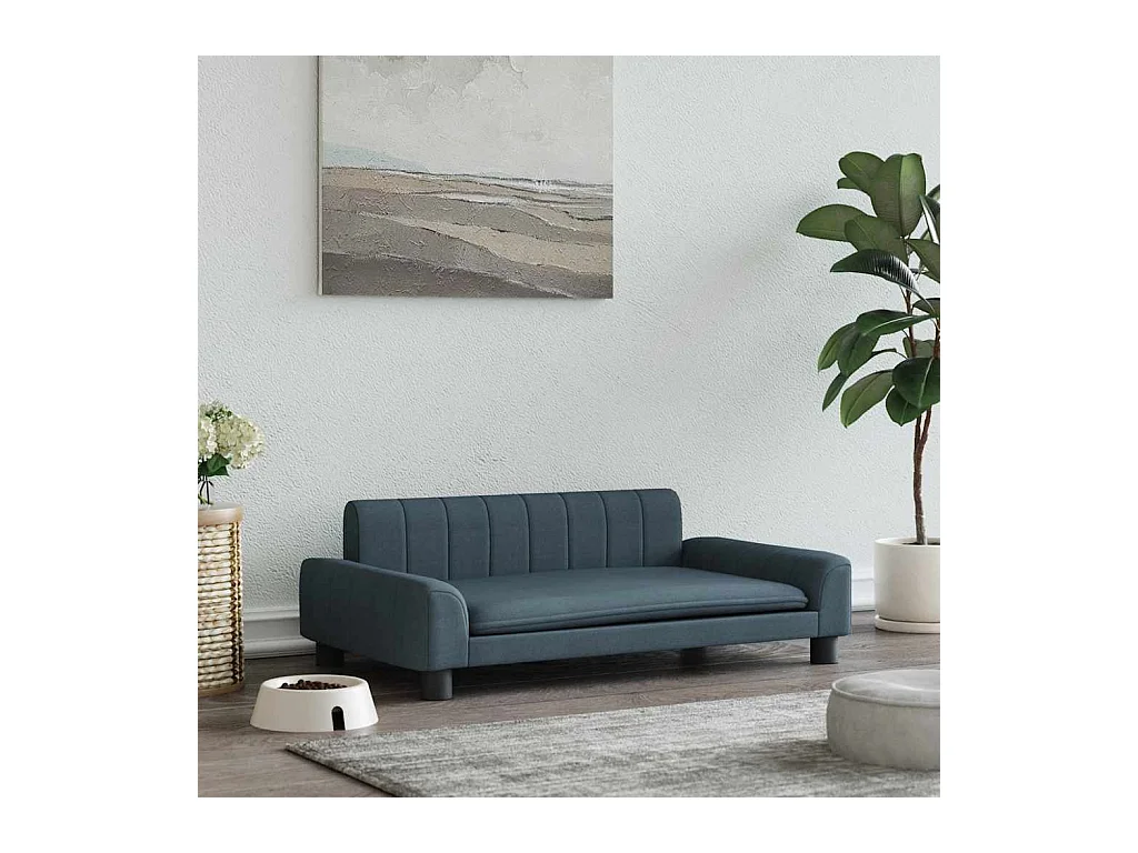 Cama para perros de tela gris oscuro 90x53x30 cm