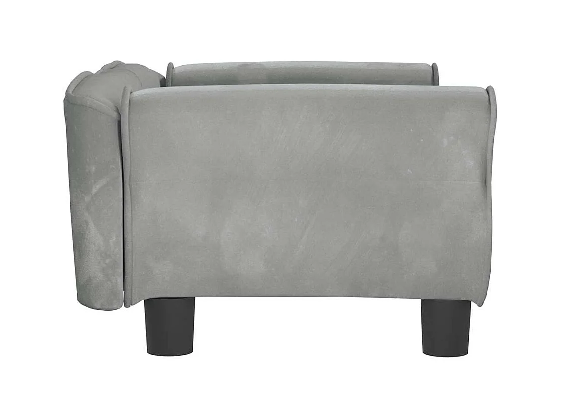 Cama para cães 70x45x30 cm veludo cinzento-claro