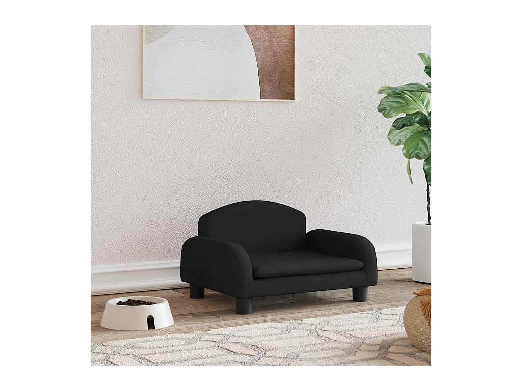 Cama para perros de tela negra 50x40x30 cm