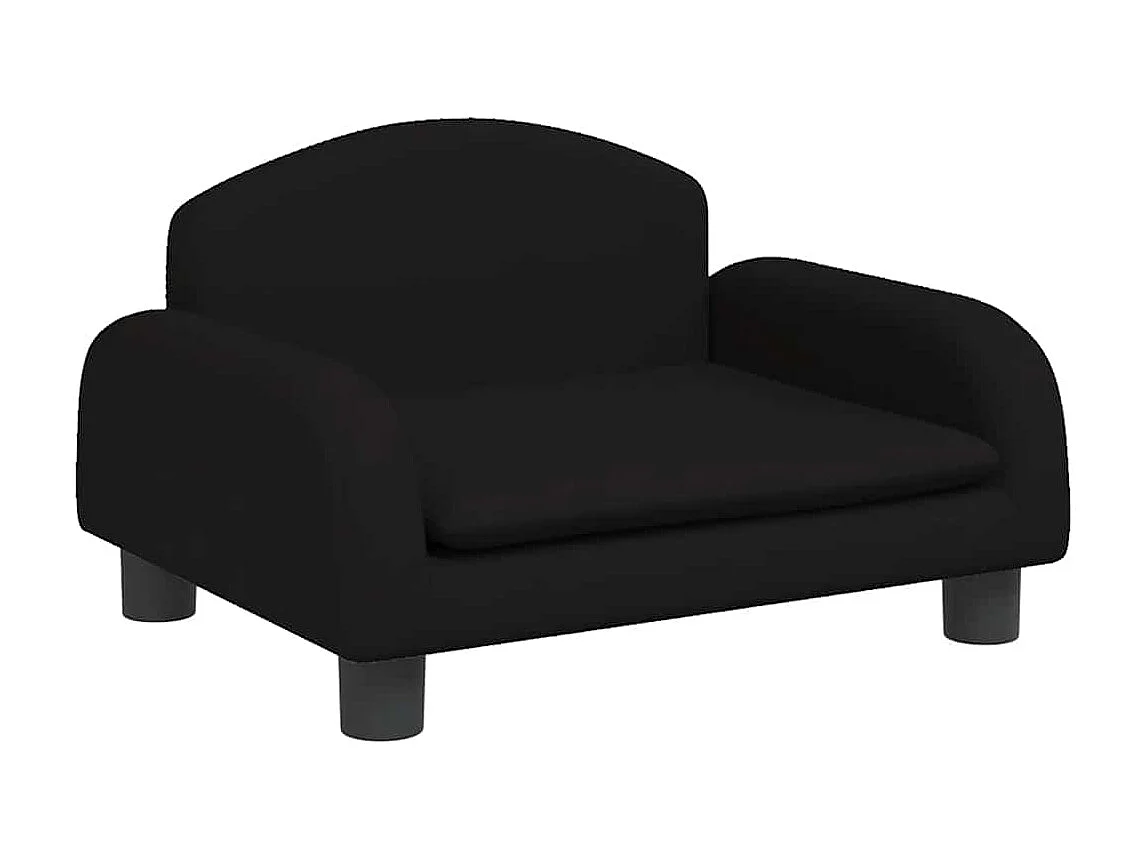 Lit pour chien noir 50x40x30 cm tissu