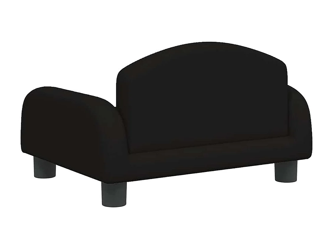 Lit pour chien noir 50x40x30 cm tissu