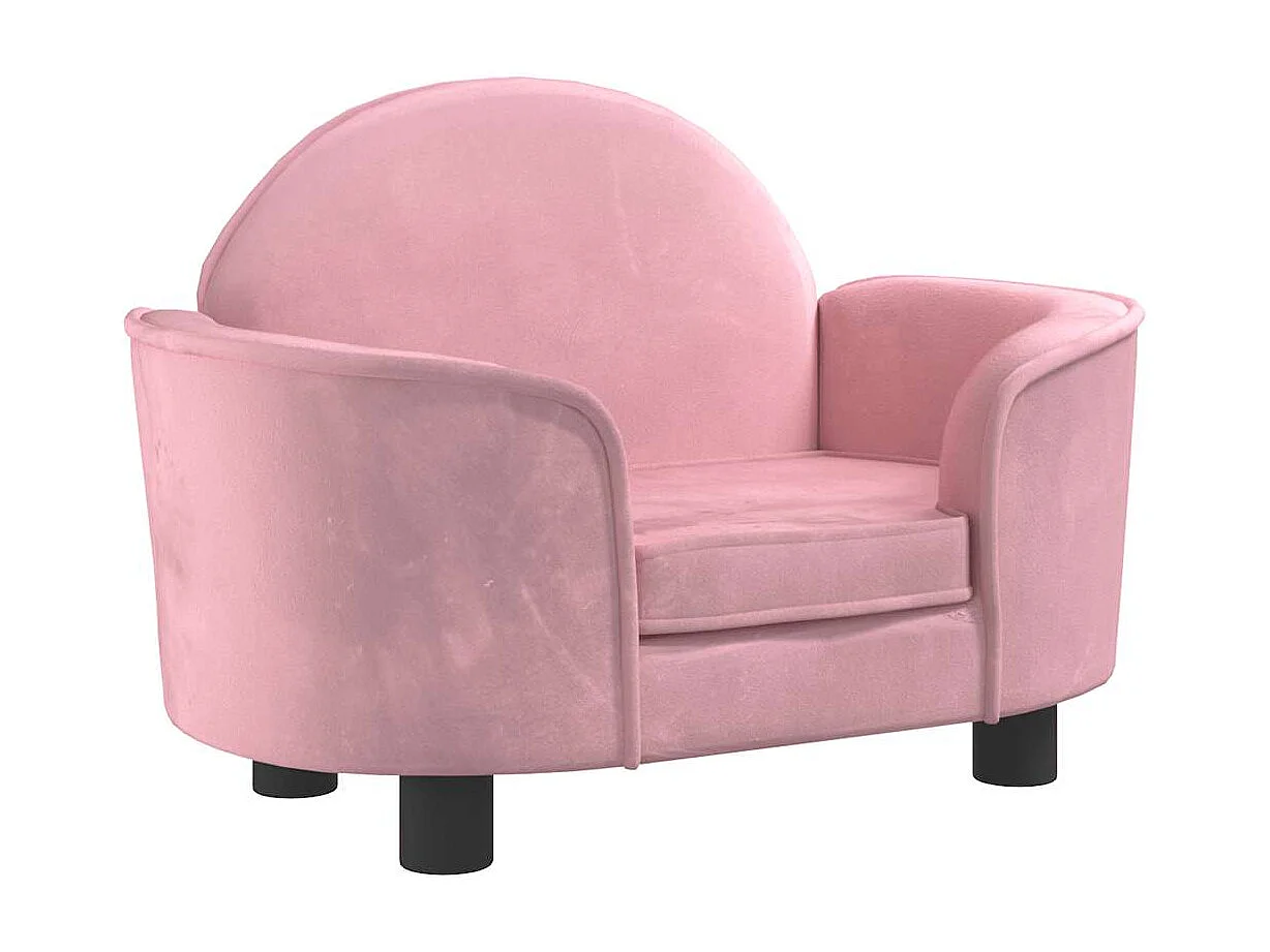 Cama para perros de terciopelo rosa 66x40x45 cm