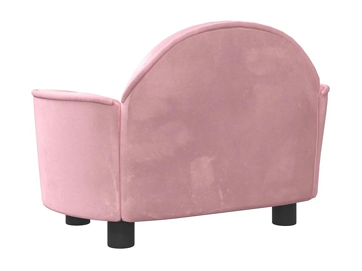 Cama para perros de terciopelo rosa 66x40x45 cm