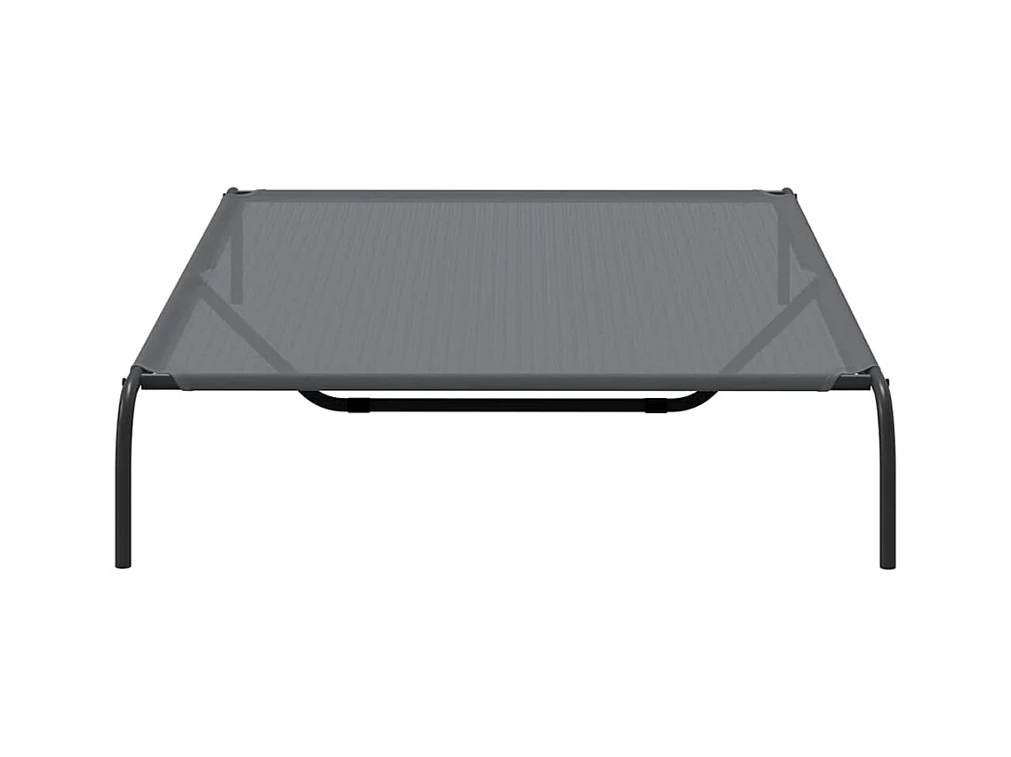 Cama elevada para perros gris 150x90x20 cm textilene y acero