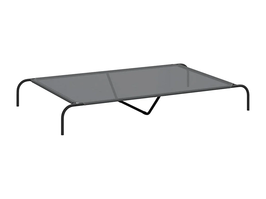 Cama elevada para perros gris 150x90x20 cm textilene y acero