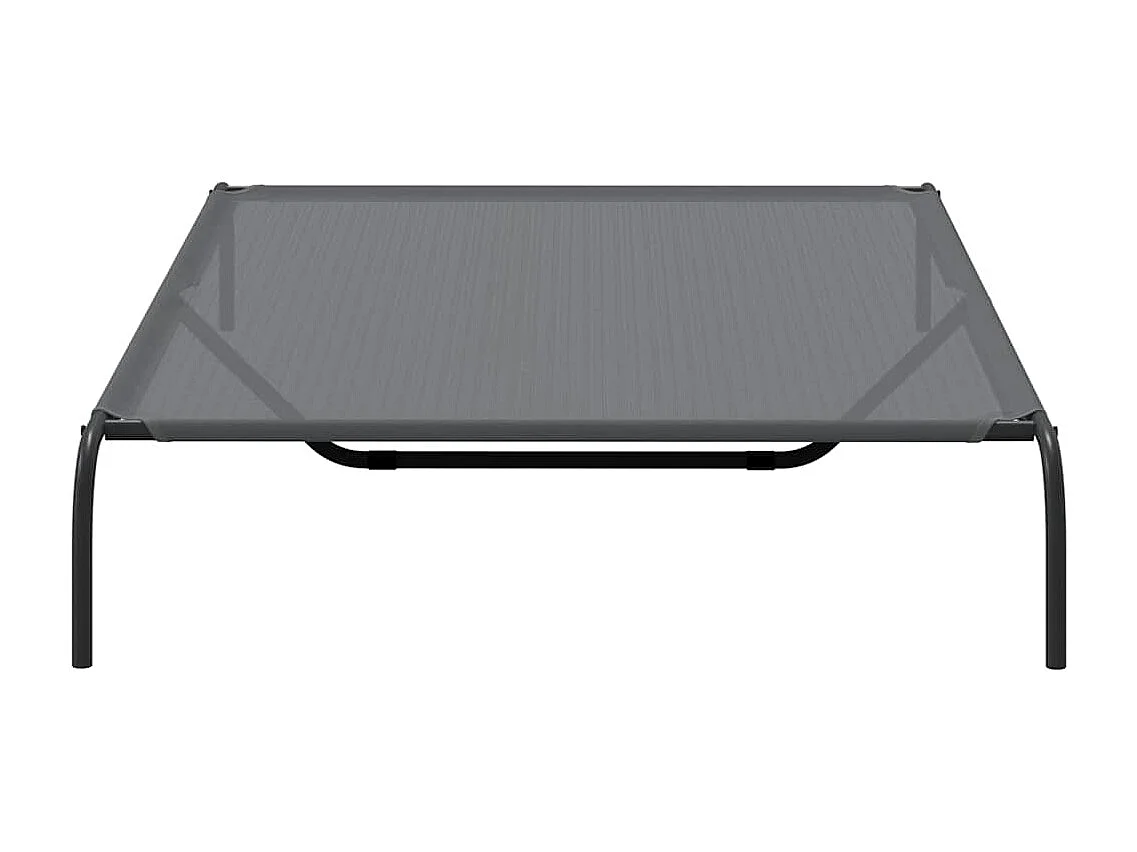 Cama elevada para perros gris 150x90x20 cm textilene y acero