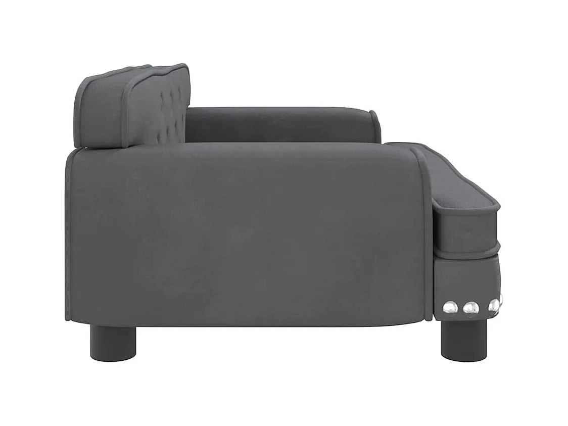 Cama para cães 70x45x30 cm veludo cinzento-escuro