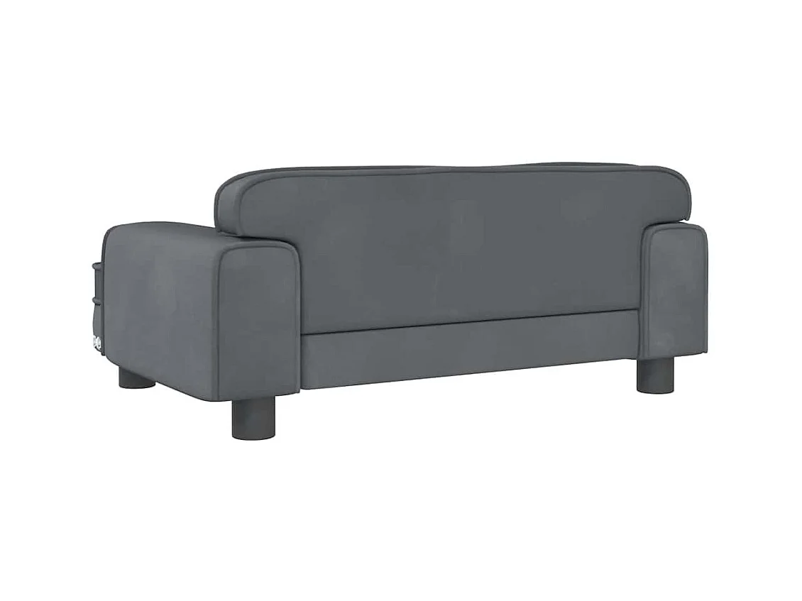 Cama para cães 70x45x30 cm veludo cinzento-escuro
