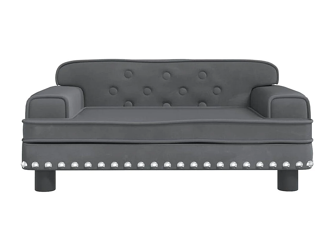 Cama para cães 70x45x30 cm veludo cinzento-escuro