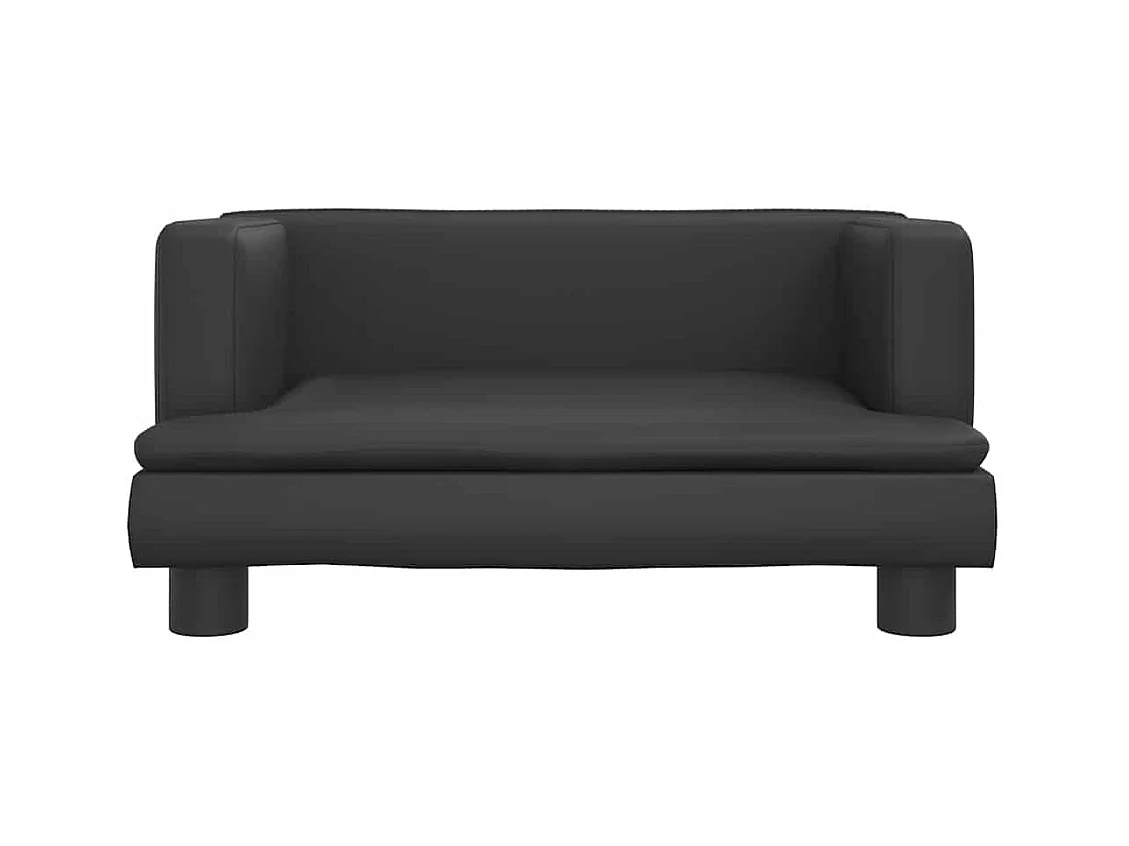 Cama para cães 60x40x30 cm couro artificial preto