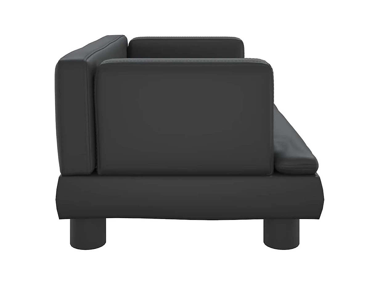 Cama para cães 60x40x30 cm couro artificial preto