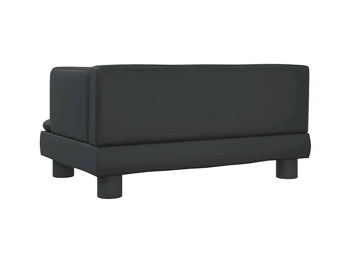 Cama para cães 60x40x30 cm couro artificial preto
