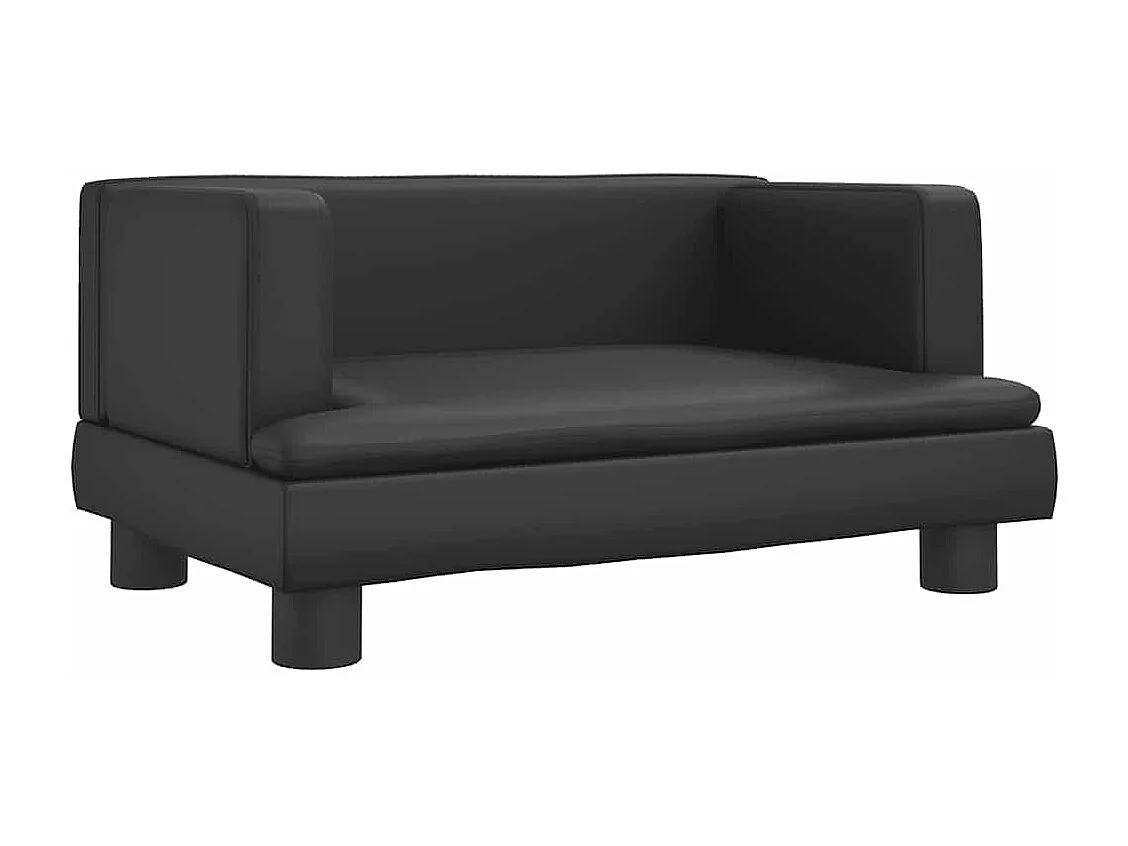 Lit pour chien noir 60x40x30 cm similicuir