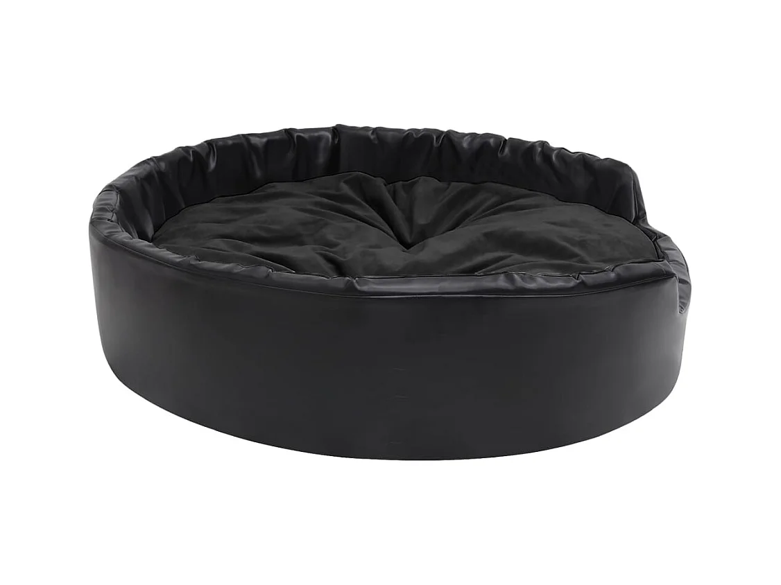 Cama para perros felpa y cuero sintético negro 99x89x21 cm