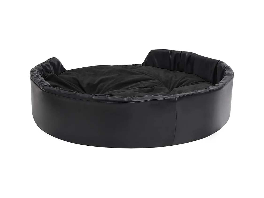 Cama para perros felpa y cuero sintético negro 99x89x21 cm
