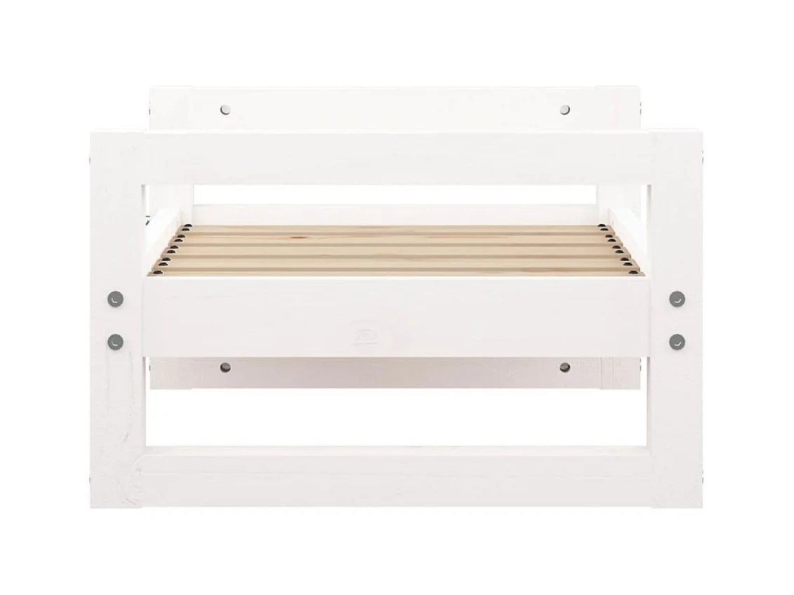 Cama para perros madera maciza de pino blanco 55,5x45,5x28 cm