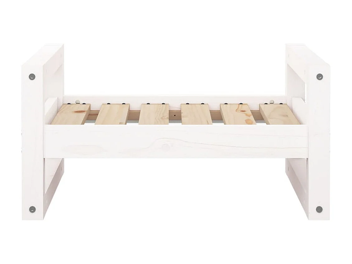 Lit pour chien Blanc 55,5x45,5x28 cm Bois de pin solide