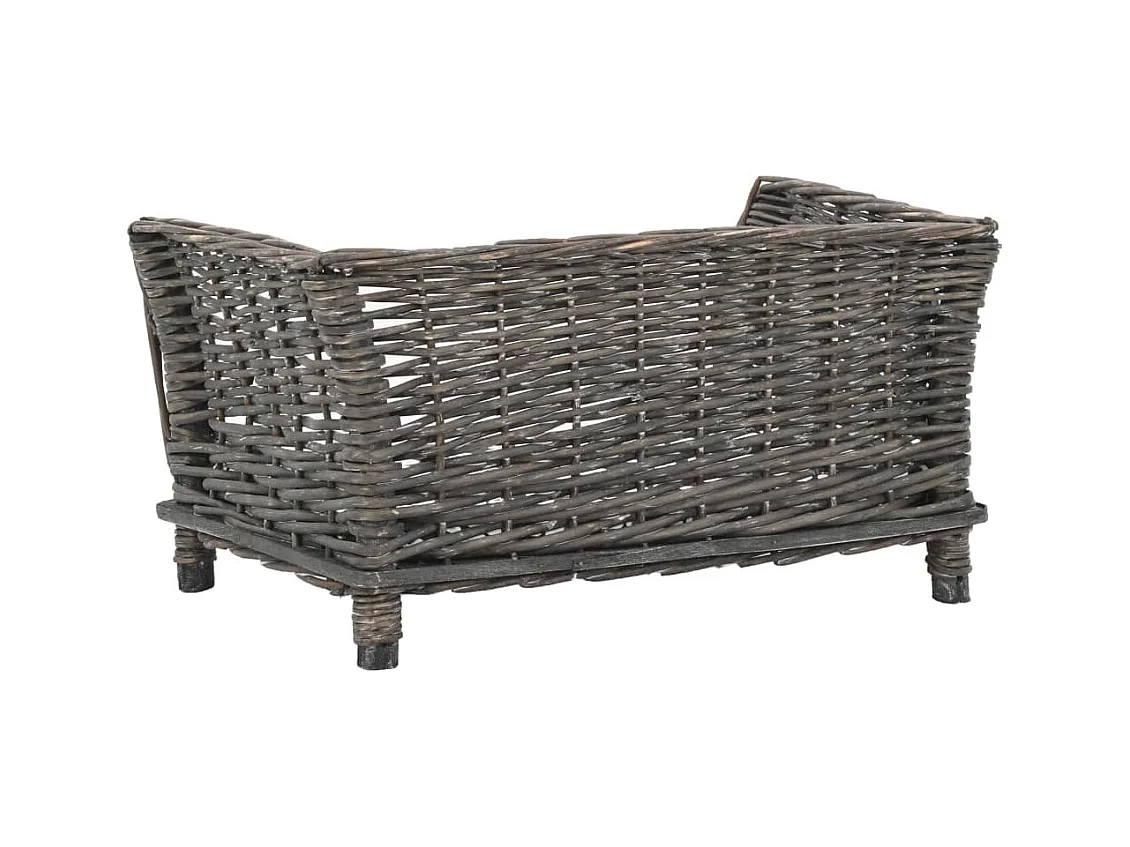 Cesta para perros con cojín sauce natural gris 50x33x30 cm