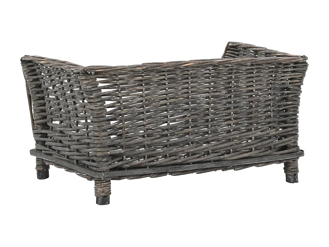 Panier pour chiens avec coussin Gris 50x33x30 cm Saule naturel