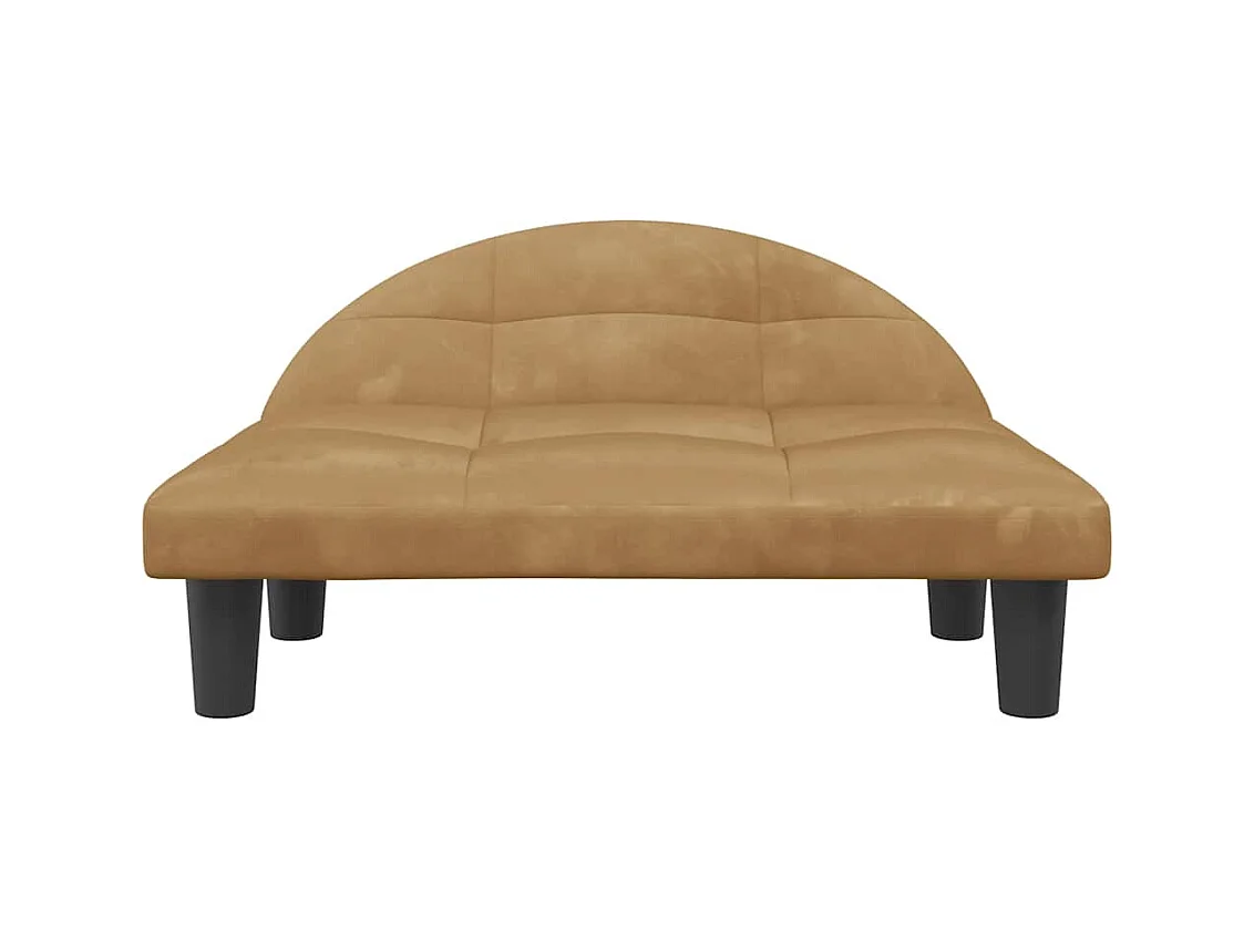 Cama para perros de terciopelo marrón 70x52x30 cm