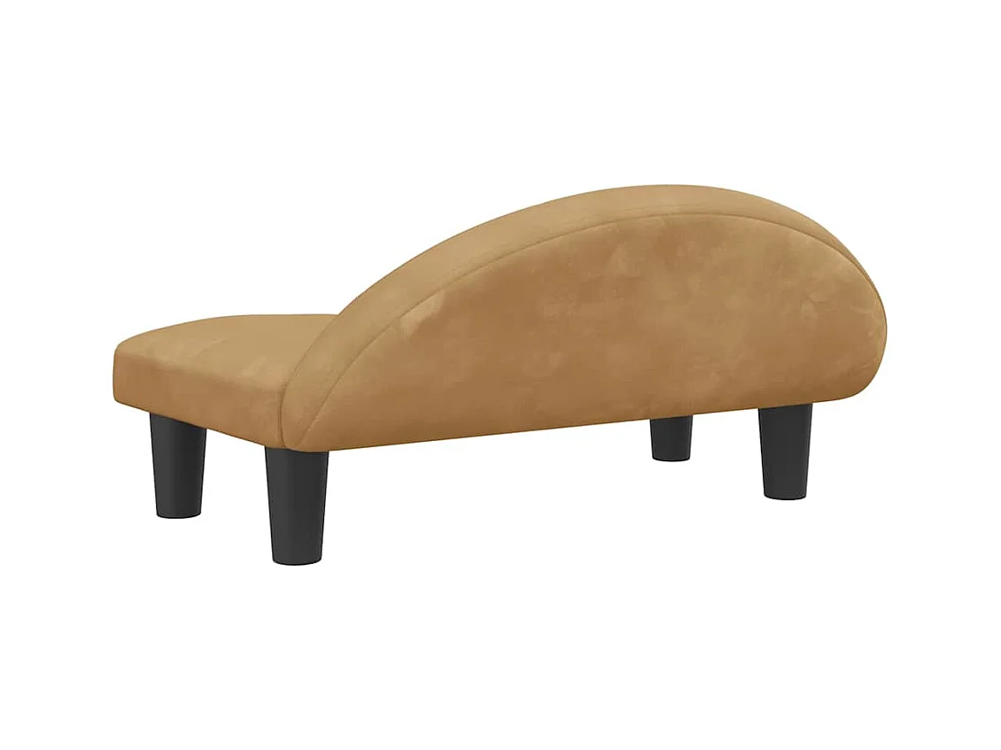 Cama para perros de terciopelo marrón 70x52x30 cm