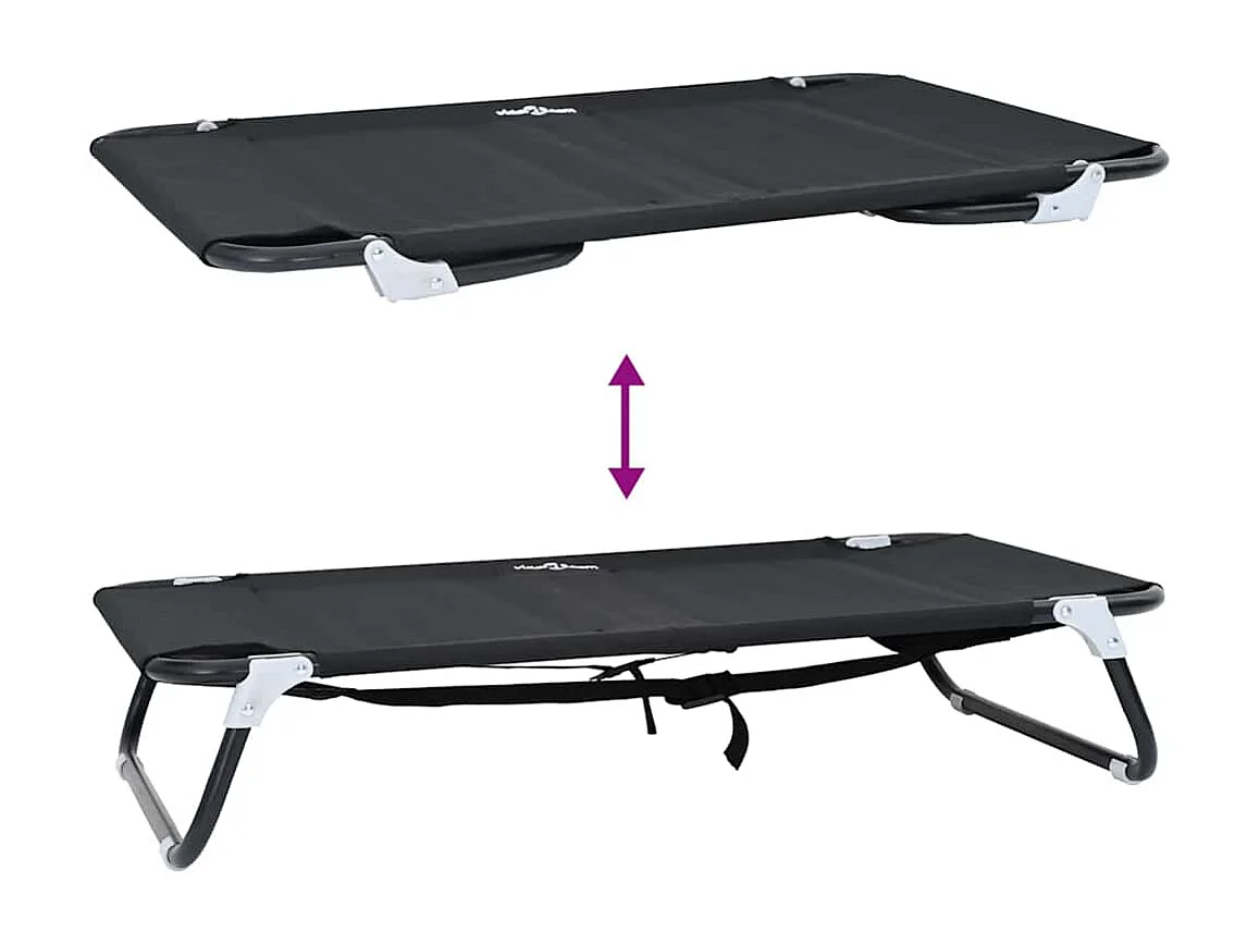 Cama para Cachorro Preto ML Tecido Oxford e Aço