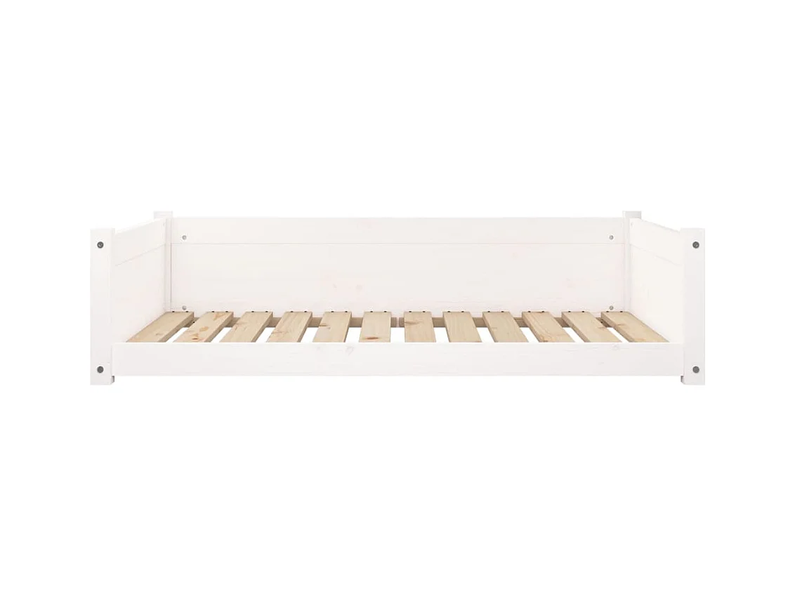 Cama para perros madera maciza de pino blanco 105,5x75,5x28 cm