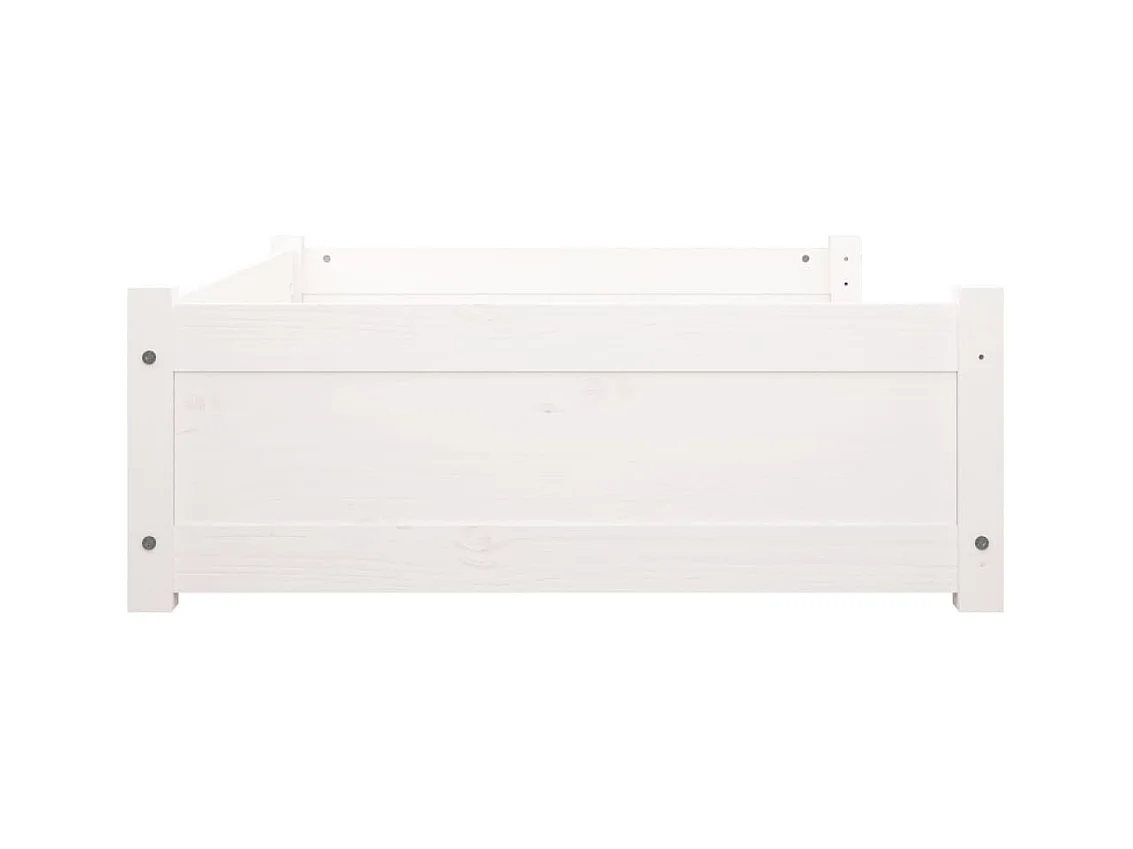Cama para perros madera maciza de pino blanco 105,5x75,5x28 cm