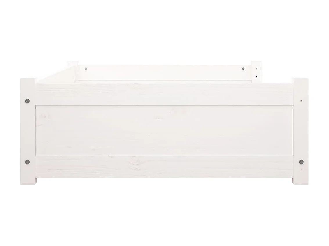 Lit pour chien Blanc 105,5x75,5x28 cm Bois de pin solide