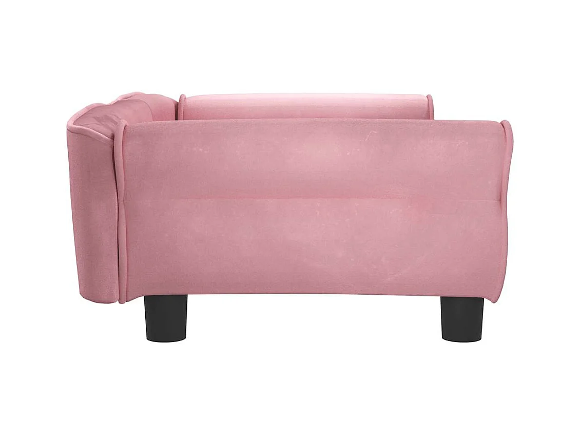 Cama para perros de terciopelo rosa 95x55x30 cm