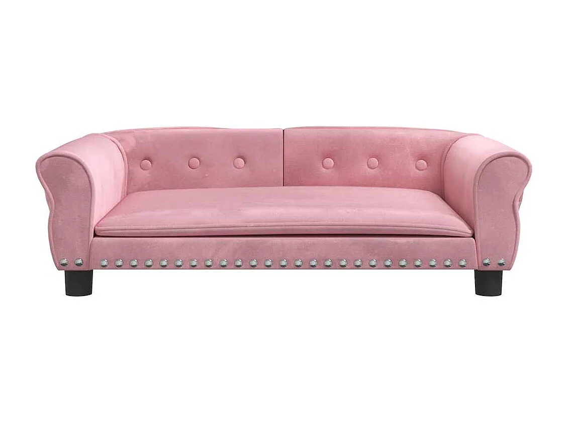 Lit pour chien rose 95x55x30 cm velours