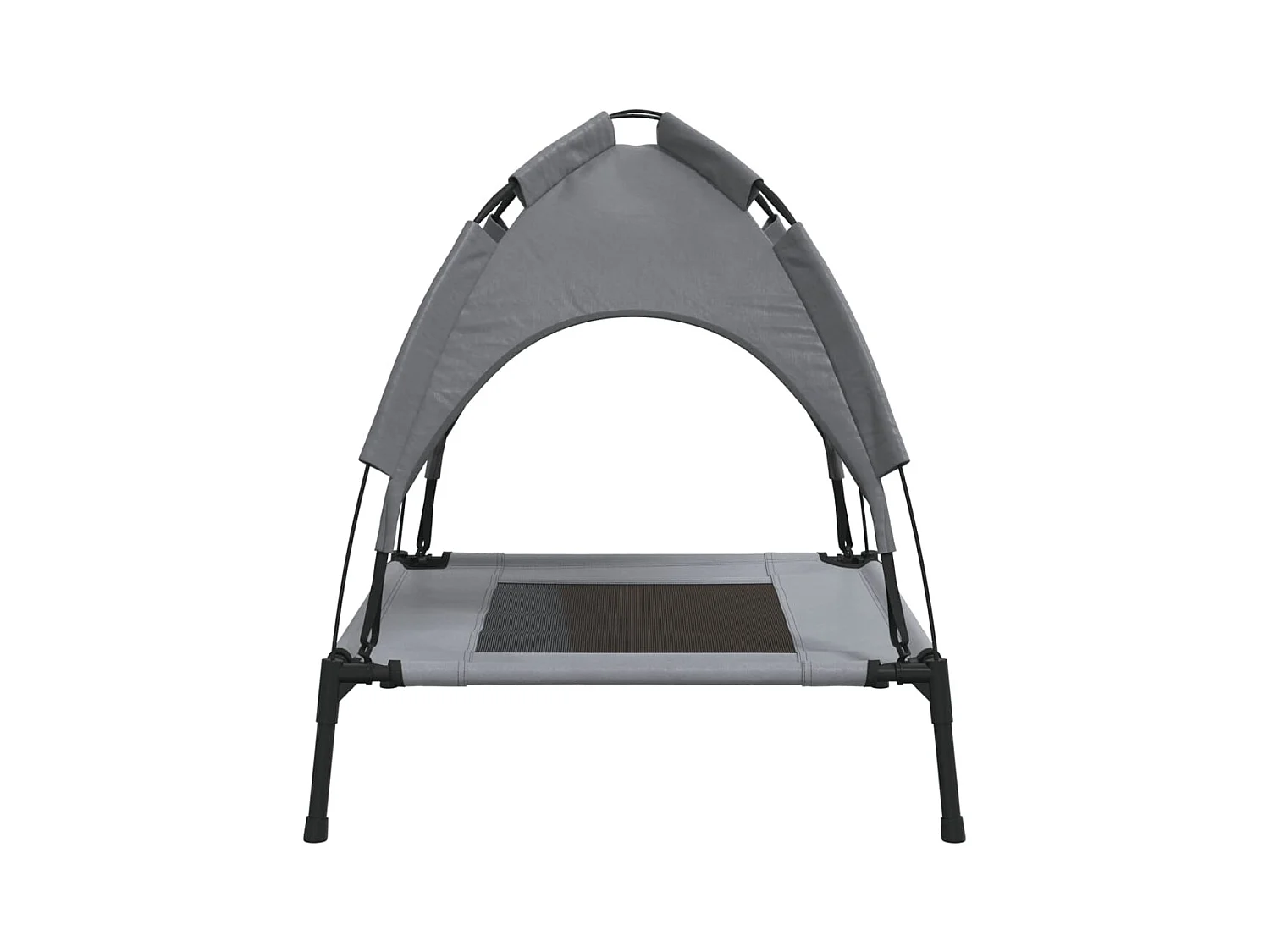 Lit pour chien avec auvent anthracite tissu Oxford et acier