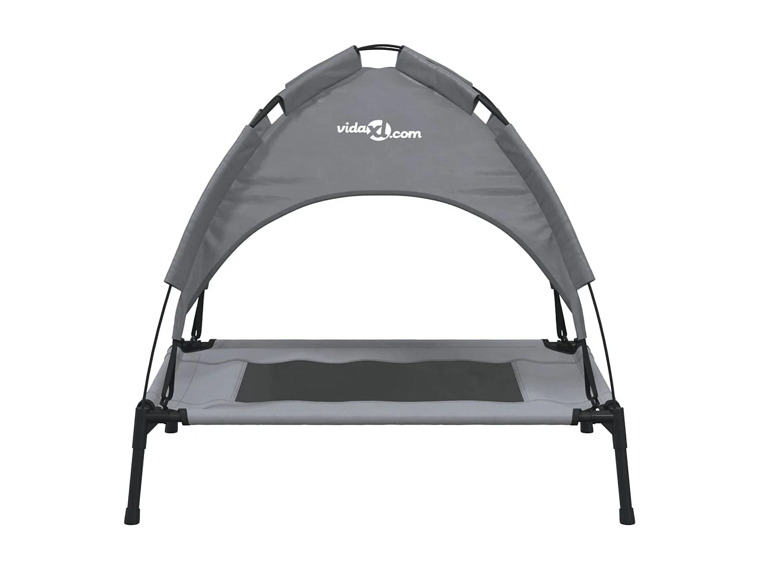 Lit pour chien avec auvent anthracite tissu Oxford et acier