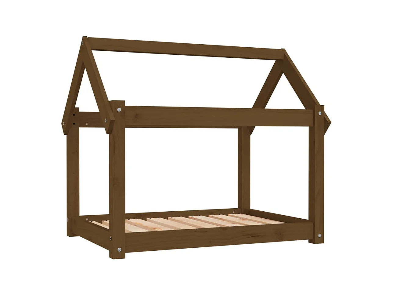 Lit pour chien Marron miel 81x60x70 cm Bois de pin solide