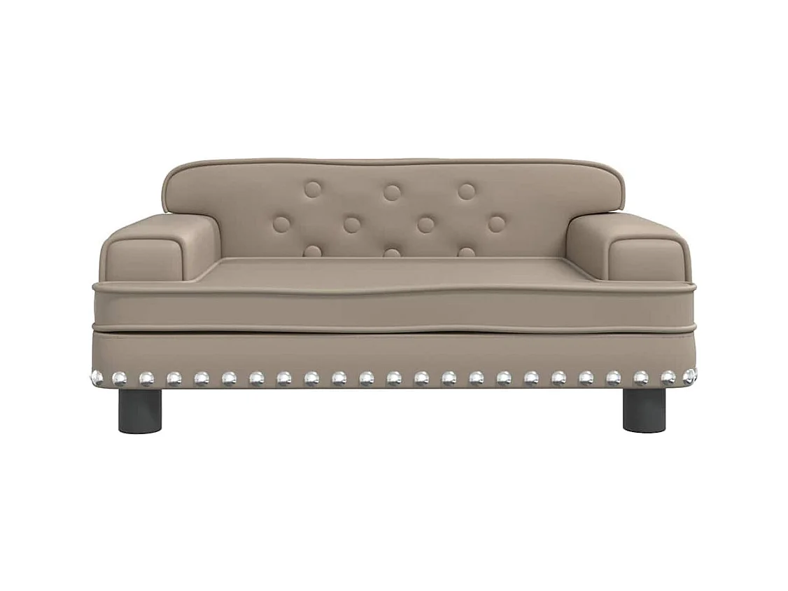 Cama para perros de cuero sintético color capuchino 70x45x30 cm