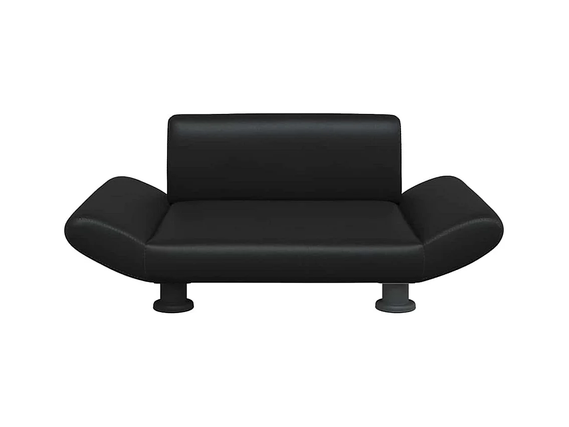 Cama para perros de cuero sintético negra 70x45x28 cm