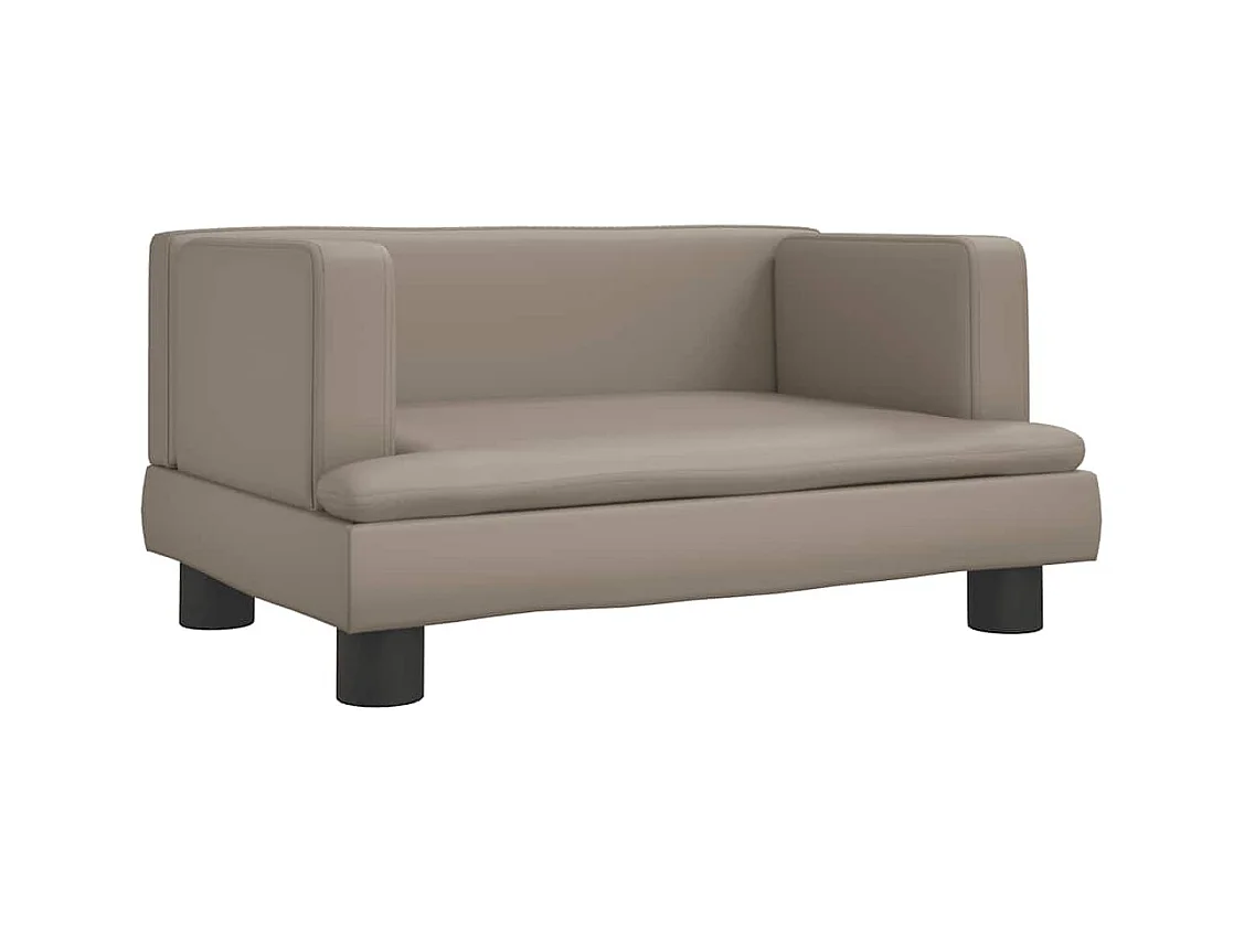 Cama para perros de cuero sintético color capuchino 60x40x30 cm