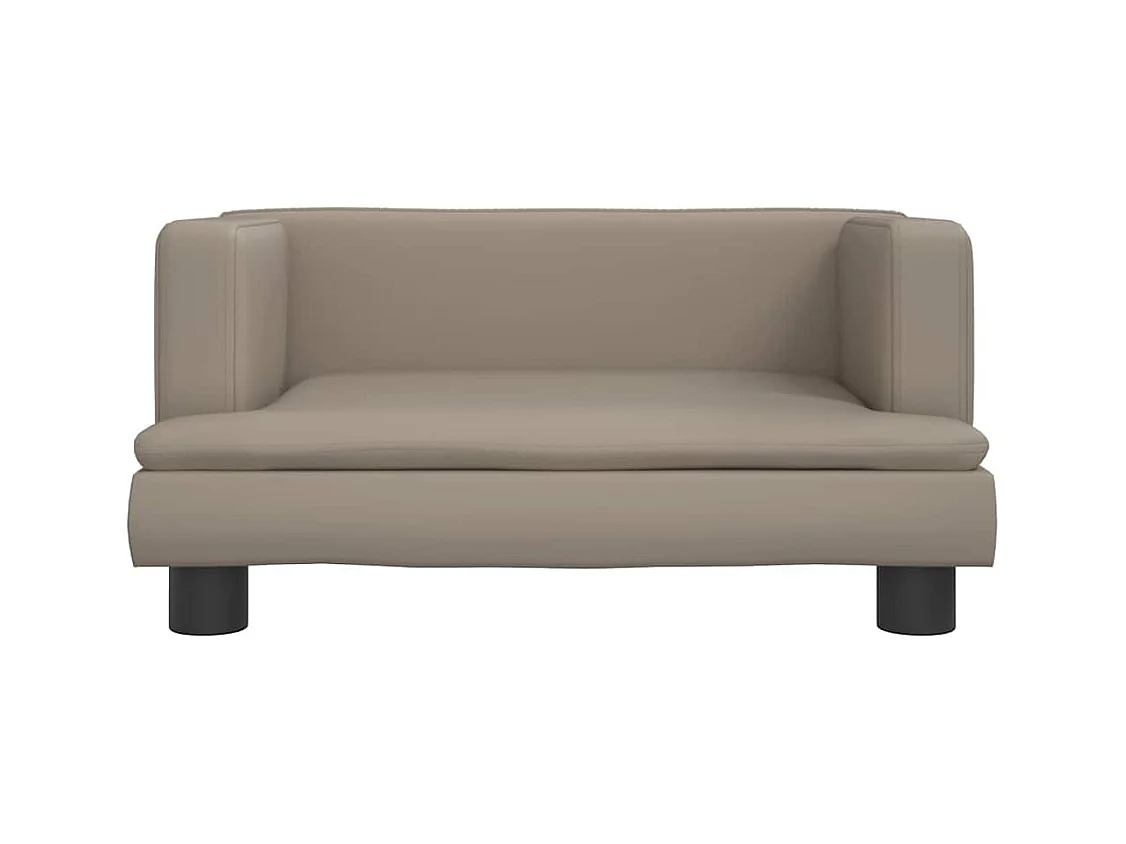 Cama para perros de cuero sintético color capuchino 60x40x30 cm