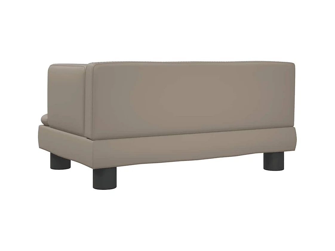Cama para perros de cuero sintético color capuchino 60x40x30 cm