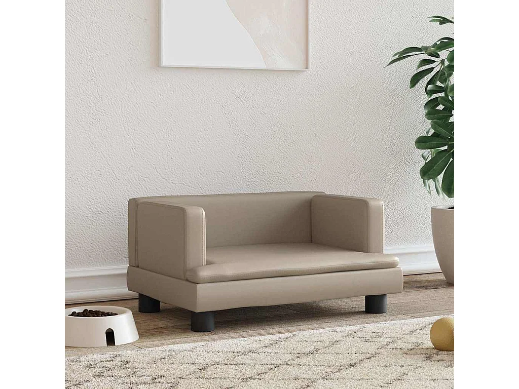 Lit pour chien cappuccino 60x40x30 cm similicuir