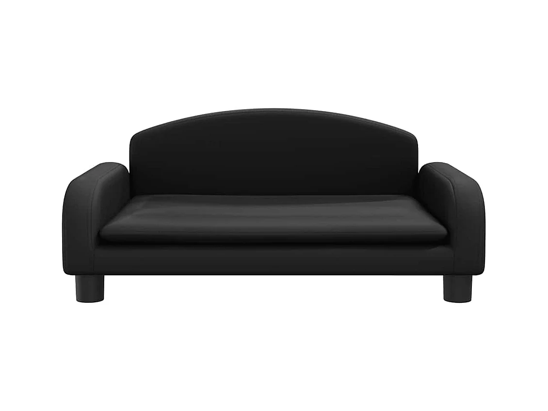 Cama para perros de cuero sintético negra 70x45x30 cm
