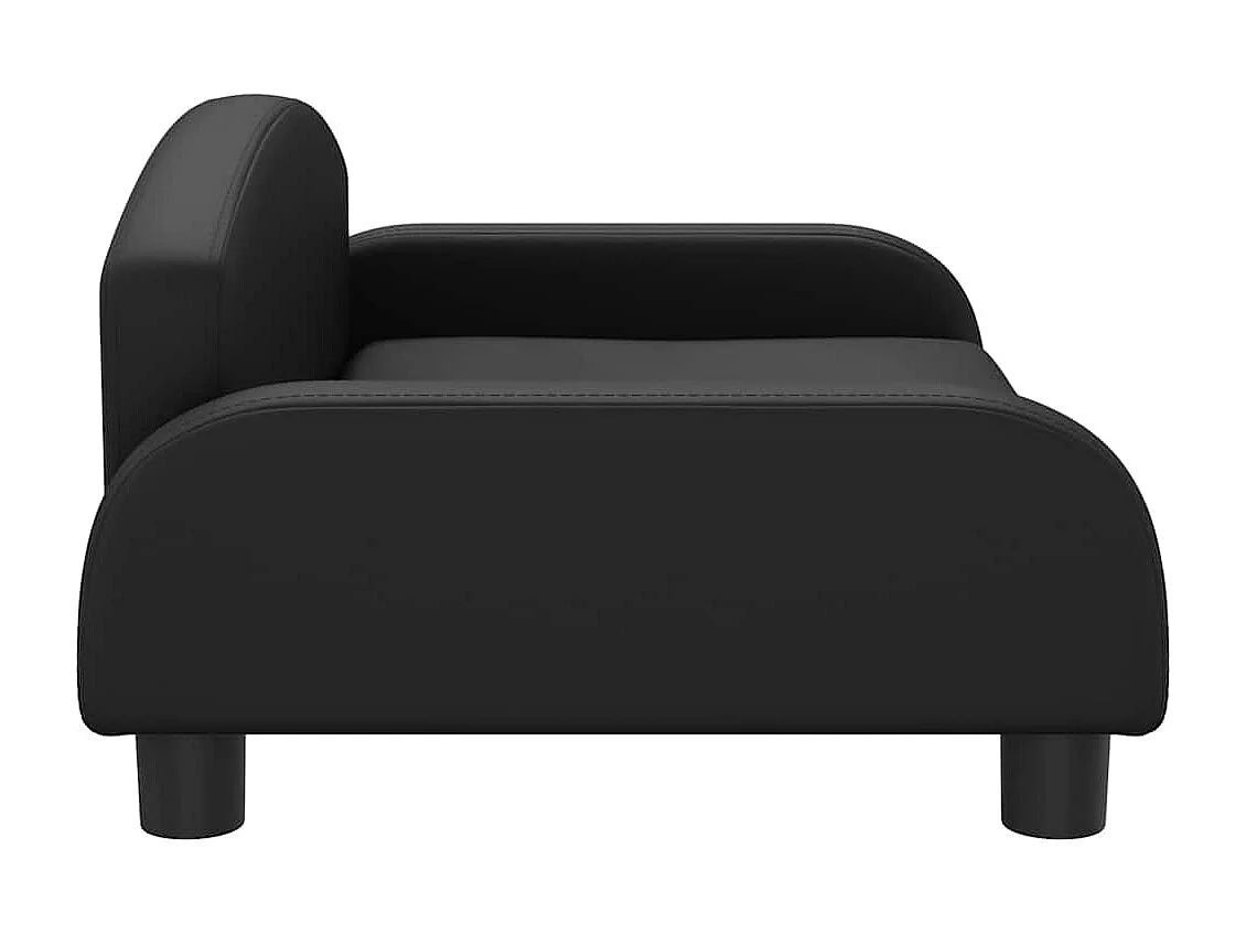 Lit pour chien noir 70x45x30 cm similicuir