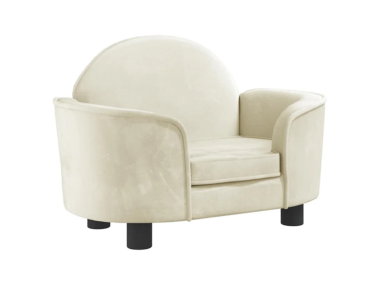 Cama para perros de terciopelo crema 66x40x45 cm